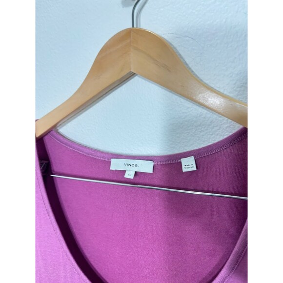 Vince Scoop Neck long sleeve shirt size XL pink magenta rayon lightweight EUC - Picture 2 of 3